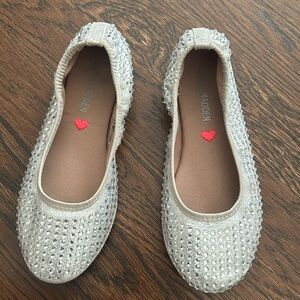Steve Madden silver ballet slippers, girls size 13